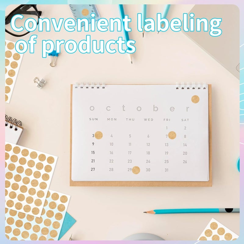 starboling Kraft Paper Dot Stickers, Round Color Coding Labels, 1/2 Inch, 1400pcs - Image 4